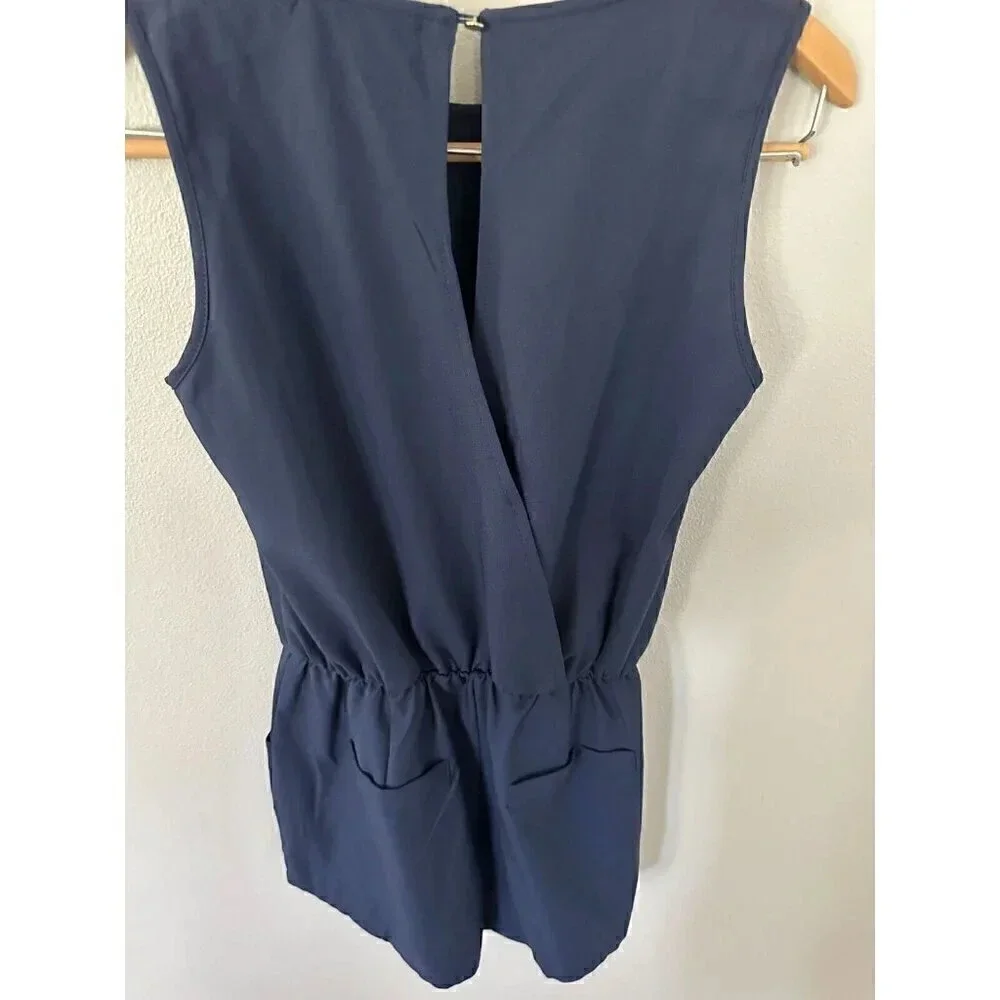 Alegra K Sleeveless Blue Shorts Romper sz Small